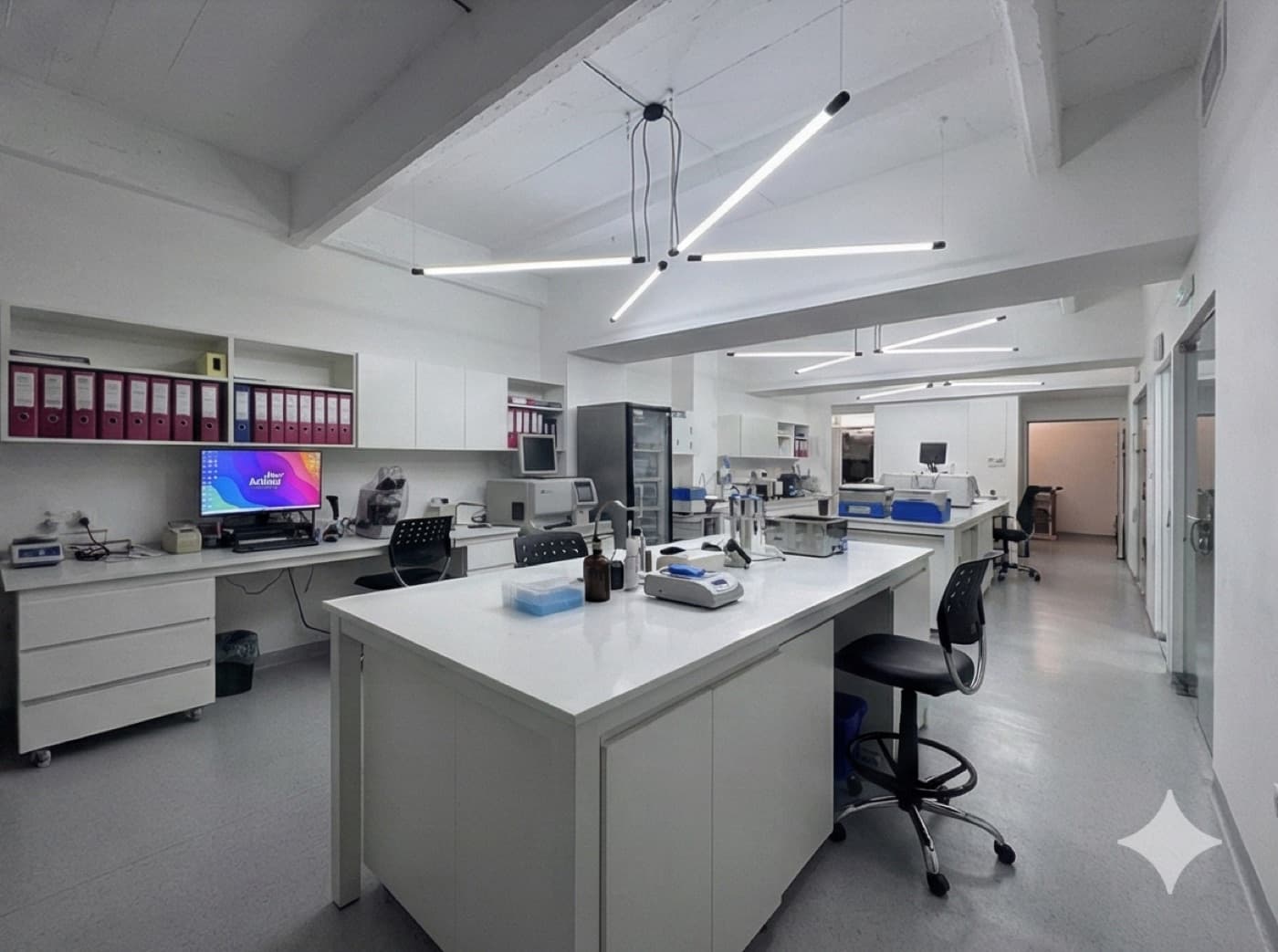 Interior de Laboratorio Aclimu con equipamiento y áreas de trabajo